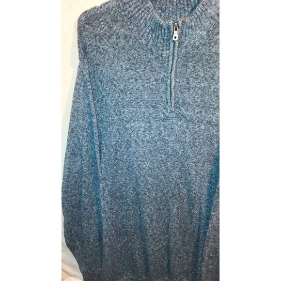 Mens Croft &Barrow 4xb Navy 1/4 Zipper Sweater Cotton Blend SfPf Home•94 - Picture 2 of 10